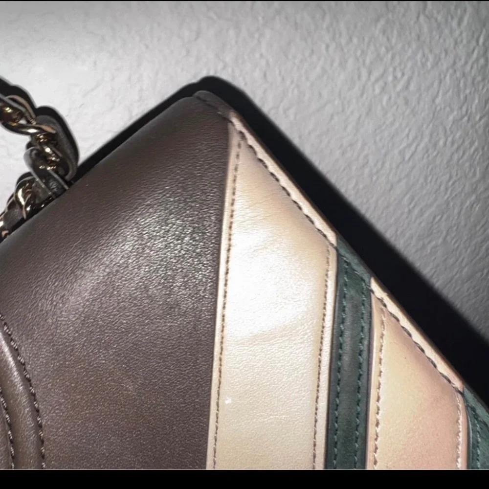Tory Burch Fleming Stripe Convertible Shoulder Bag Price $450